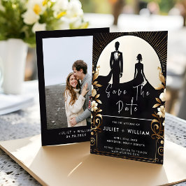 Men Adult Tuxedo Fett Schwarze Krawatte Hochzeit Save The Date