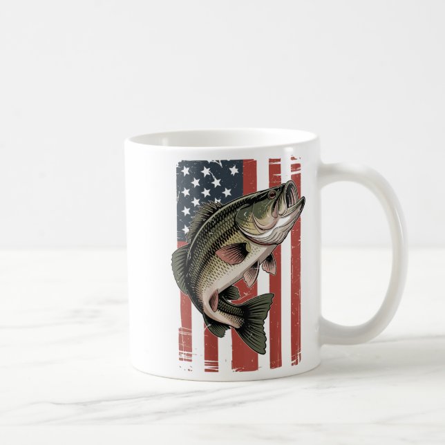 Men American Flag Patriotic Largemouth B F Kaffeetasse (Rechts)