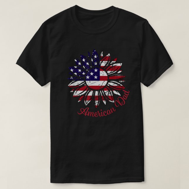 Men American Flag Sunflower USA4th July Men Men  T-Shirt (Design vorne)