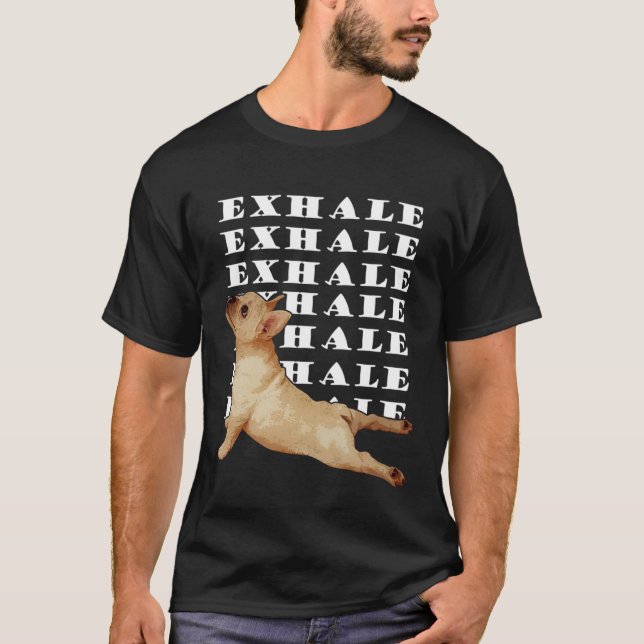 Men And Women French Bulldog Yoga Statue  Joga T-Shirt (Vorderseite)
