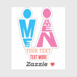 Men and Women Typography Icon Design Aufkleber