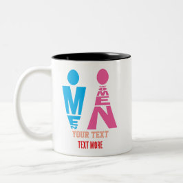 Men and Women Typography Icon Design Zweifarbige Tasse