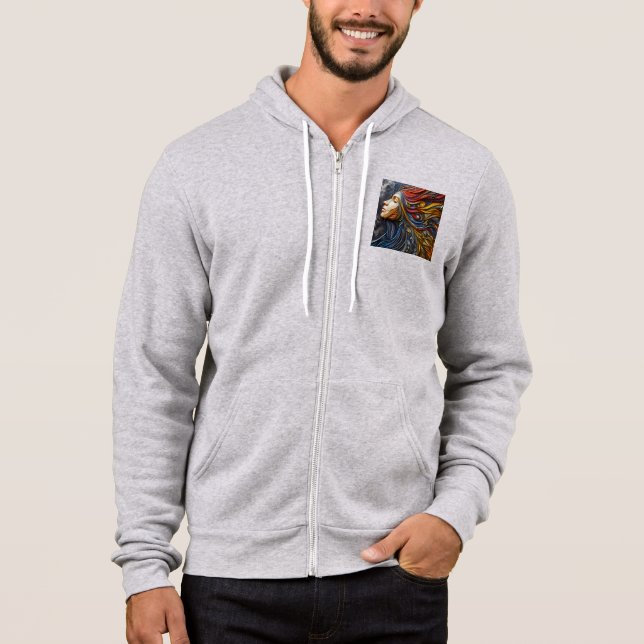Men Bella+Leinwand Full-Zip - Abstrakt 11 Stunden Hoodie (Vorderseite)