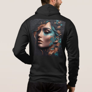 Men Bella+Leinwand Full-Zip - Abstrakt 28 Stunden Hoodie