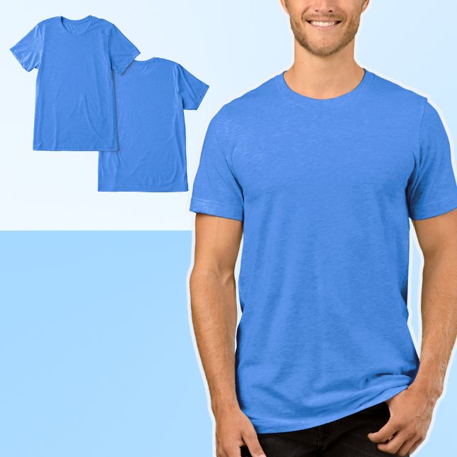 Men Bella+Leinwand Tri-Mix-T - Shirt (Zazzle Men's Bella+Canvas Tri-blend T-Shirt Tri-Blend Shirt (Design Front & Back) Custom Blue Tees)