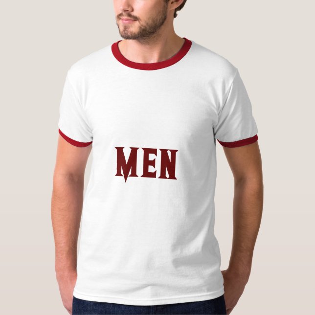 Men Benutzerdefinierter Text Dunkelrot Farbe Männe T-Shirt (Vorderseite)