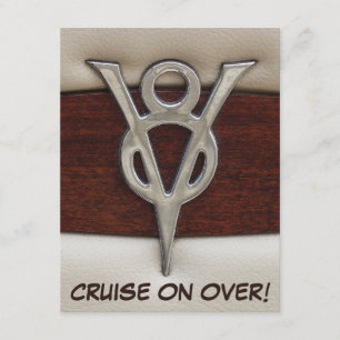 Men Birthday V8 Chrome Emblem Car Theme Einladung