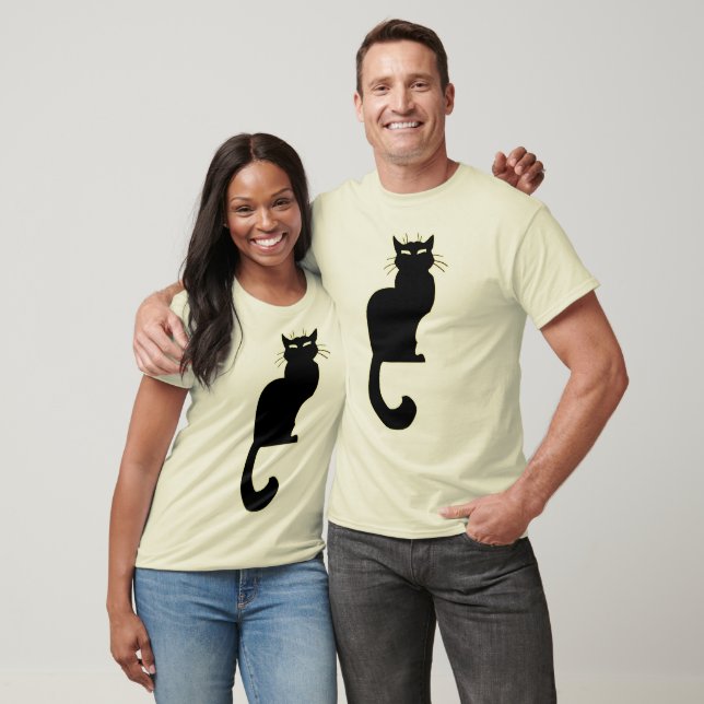 Men Black Cat T - Shirt Bio Cat T-Shirt (Unisex)