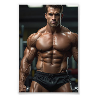 Men Bodybuilder Gym-Fitness Fotodruck