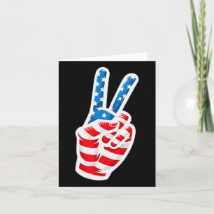 Men Boys American Flag Peace Schild Hand 4. Juli Karte
