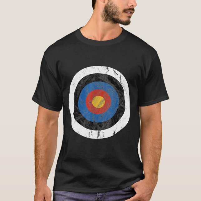 Men Bullseye Archery Target Bow Arrow Dart T-Shirt (Vorderseite)