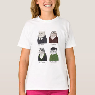 MEN CATS Girls' Basic T - Shirt