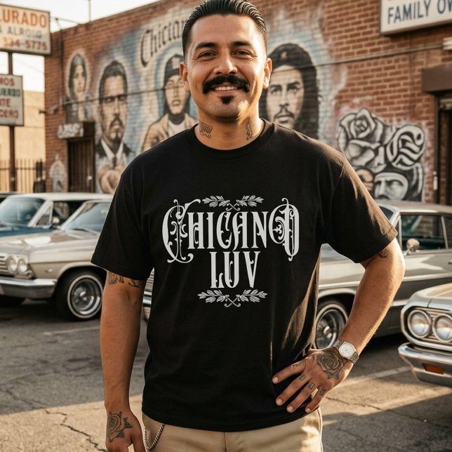 Men Chicano Liebe schwarz T-Shirt (Chicano love T-Shirt)