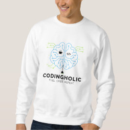 Men Clean Tech Brain Coding Graphic Programmers Sweatshirt