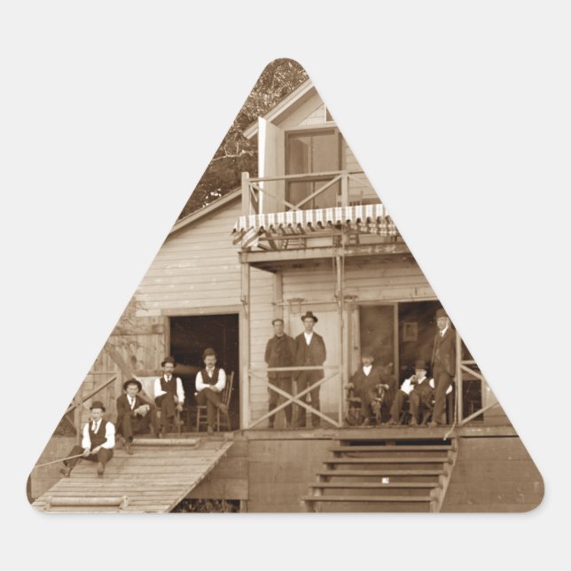 Men Club Fox River Club Angeln Elgin Dreieckiger Aufkleber (Vorderseite)