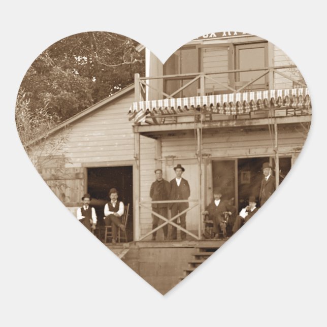 Men Club Fox River Club Angeln Elgin Herz-Aufkleber (Vorderseite)