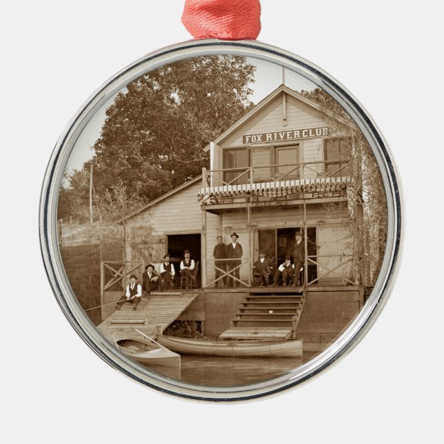 Men Club Fox River Club Angeln Elgin Ornament Aus Metall (Vorne)