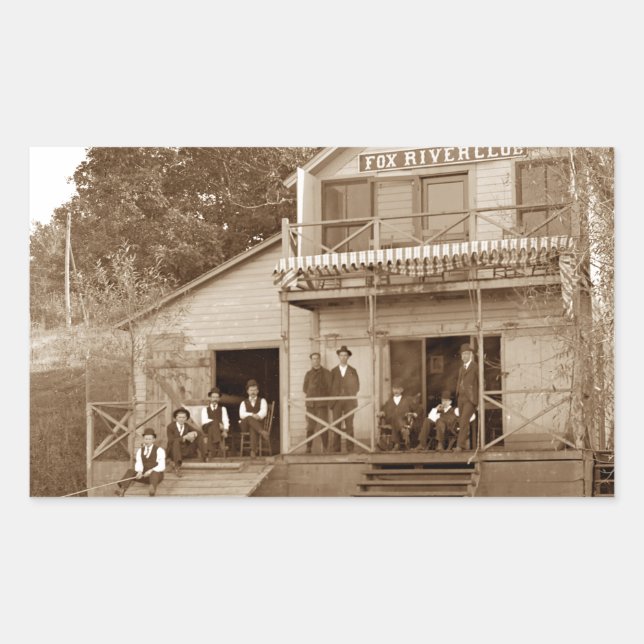 Men Club Fox River Club Angeln Elgin Rechteckiger Aufkleber (Vorderseite)