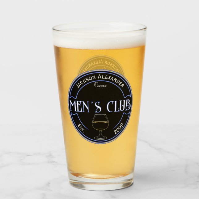 Men Club Man Höhle Trinkbehälter Pint Beer Glas (Vorne (Gefüllt))