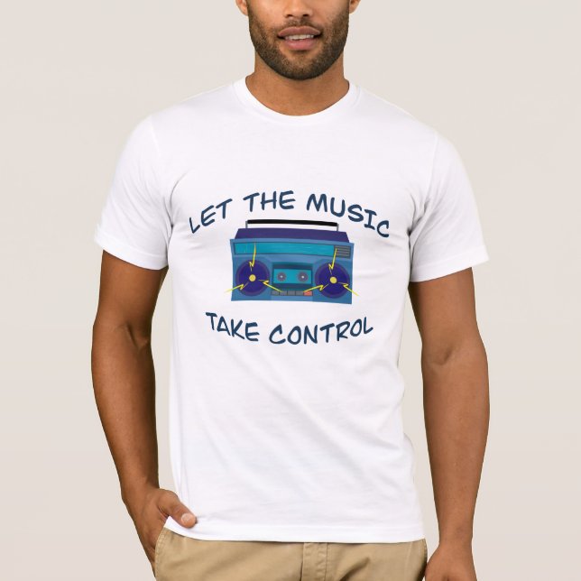 Men Cool T - Shirt - Lass die Musik Kontrolle (Vorderseite)
