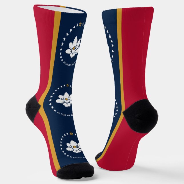 Men crew socks with flag of Mississippi, USA Socken (Gewinkelt)