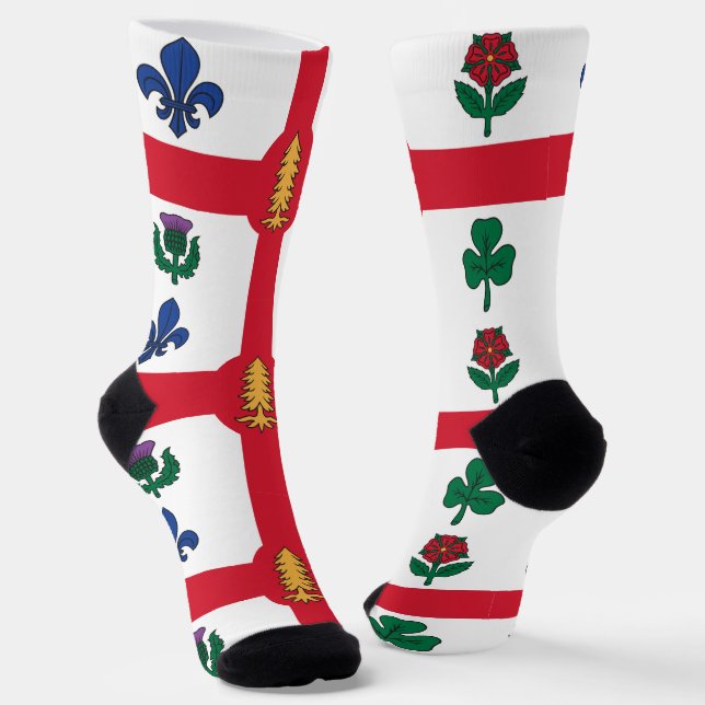 Men crew socks with flag of Montreal, Canada Socken (Gewinkelt)