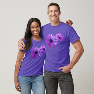 Men Daisy T - Shirt Bio Lila Blume Shirt