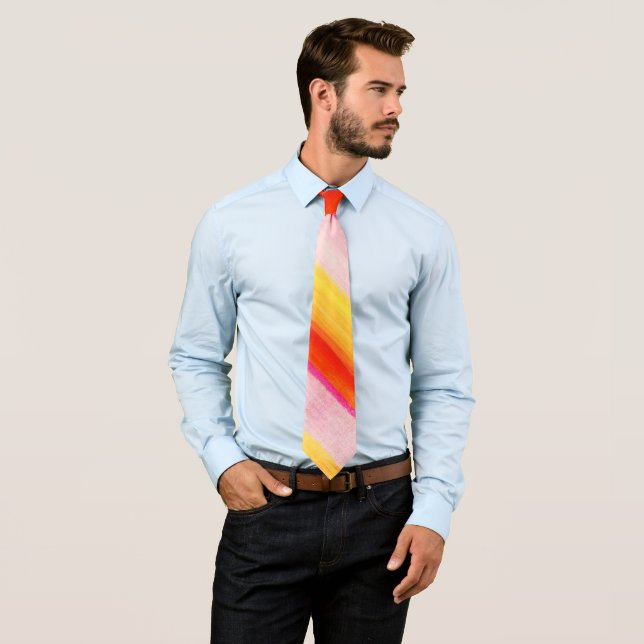 Men Designer Ties Yellow Orange Pink Krawatte (Beispiel)