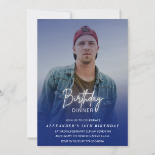 Men Dinner Foto Navy 36. Geburtstag Einladung