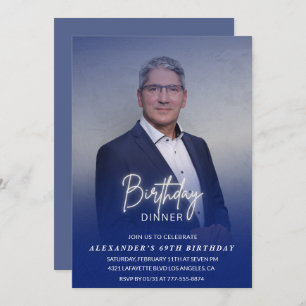 Men Dinner Foto Navy 69. Geburtstag Einladung