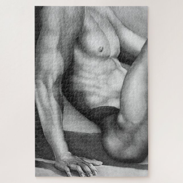 Men Fine Art Zeichnend von Male-nude Cool Chic Puzzle (Vertikal)