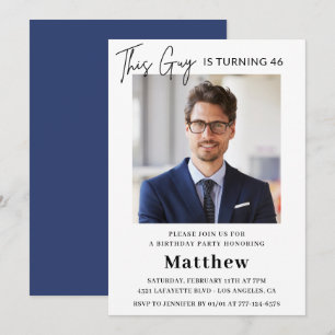 Men Foto 46. Geburtstagseinladungen Navy Blue Einladung