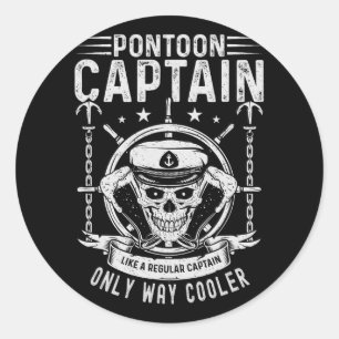 Men Funny Pontoon Captain Boat Captain Way Coole Runder Aufkleber