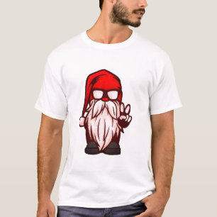 Men Gangsta Gnome Santa Design Weihnachten T-Shirt