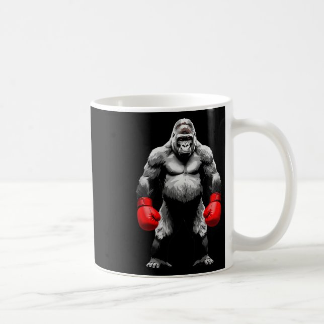 Men Gorilla Fighter Boxer Kunst Funny Animal Boxin Kaffeetasse (Rechts)