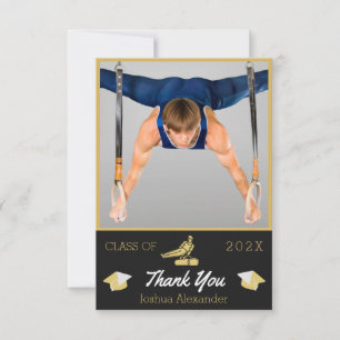 Men Gymnast Modernes Foto Abschluss Klasse Dankeskarte