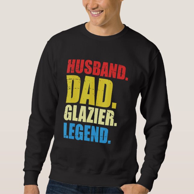 Men Hardworking Glazier Fathers Day Glass Fitter W Sweatshirt (Vorderseite)