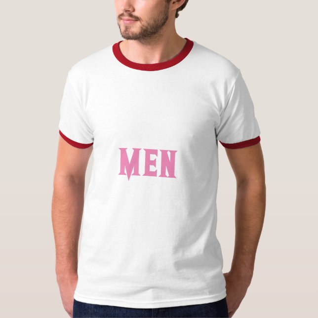 Men Individuelle Name Text Rosa Farbe Männer Grund T-Shirt (Vorderseite)