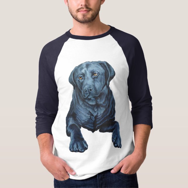 Men Labrador Shirts Blue Dog Art Baseball Jersey (Vorderseite)