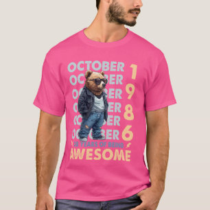 Men Legend Oktober 1986 38. Geburtstag Cooler Bär T-Shirt
