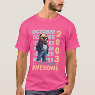 Men Legend Oktober 2003 21. Geburtstag Cooler Bär  T-Shirt