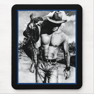 Men Masculine Fine Art Cool Alpha Cowboy Mousepad