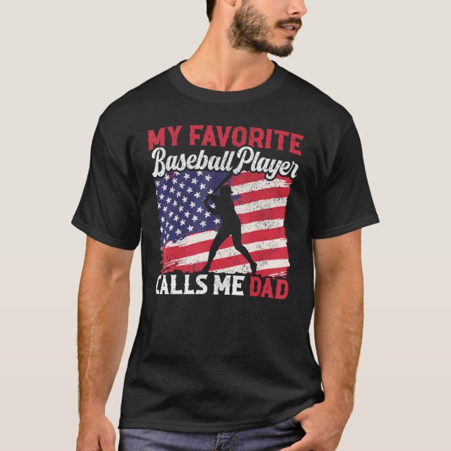 Men My Lieblings Baseball Player ruft Me Vater USA T-Shirt (Vorderseite)