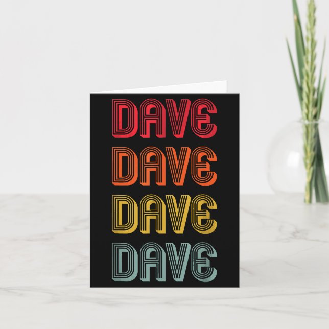 Men Name Dad Boy Husband Christmas Dave Gift Name  Karte (Vorderseite)