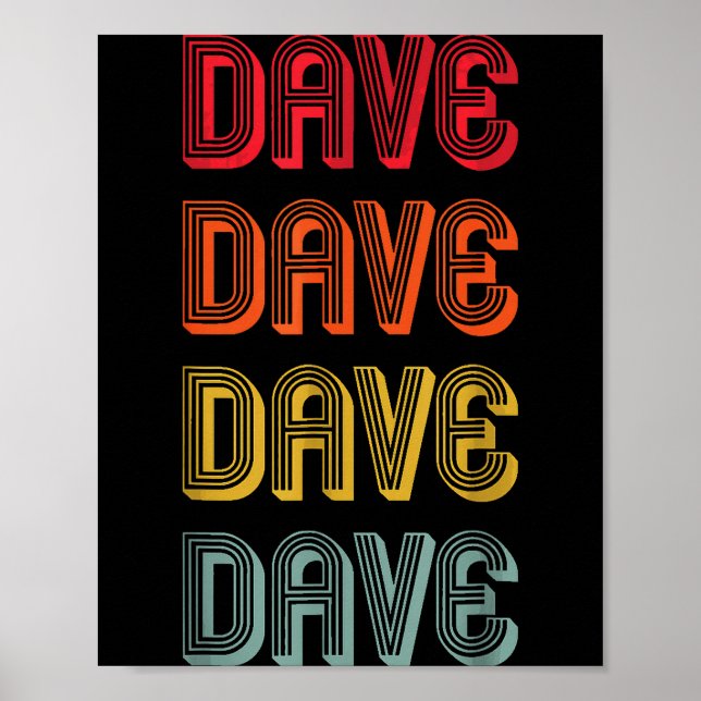 Men Name Dad Boy Husband Christmas Dave Gift Name  Poster (Vorne)