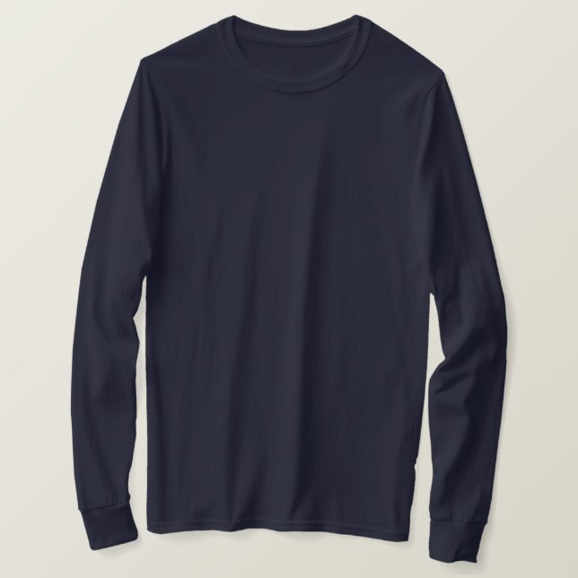 Men Navy Blue Long Sleeve T - Shirt / Anpassen (Design vorne)