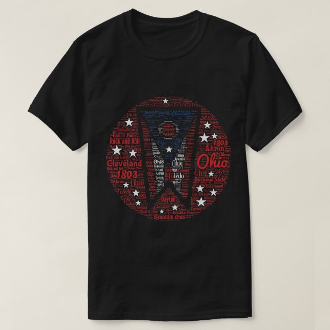 Men Ohio Word Art Dark T - Shirt (Design vorne)