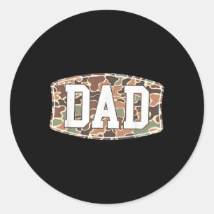 Men Old School Camouflage Vater, Retro Camouflage Runder Aufkleber
