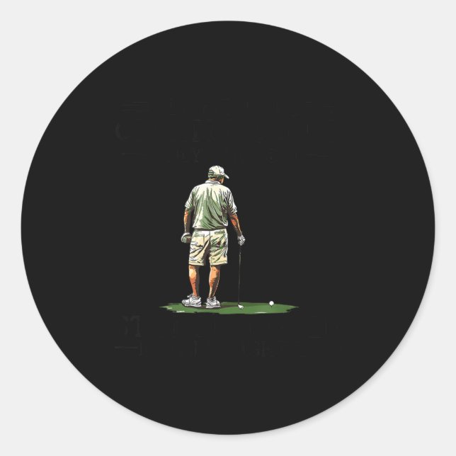 Men Play Golf Eighties Funny Golfer Golfing  Runder Aufkleber (Vorderseite)