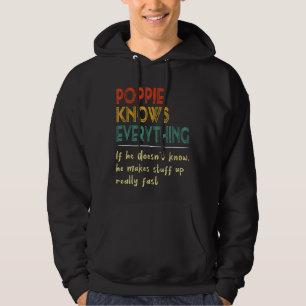 Men Poppie weiß alles Retro Vintag Väter Hoodie